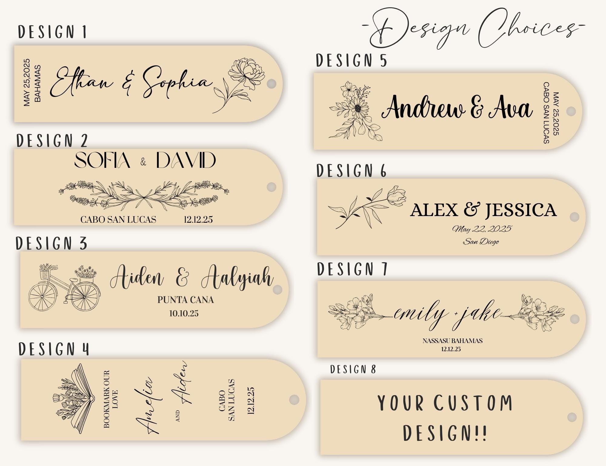 Personalized Wooden Bookmark Wedding Favors
