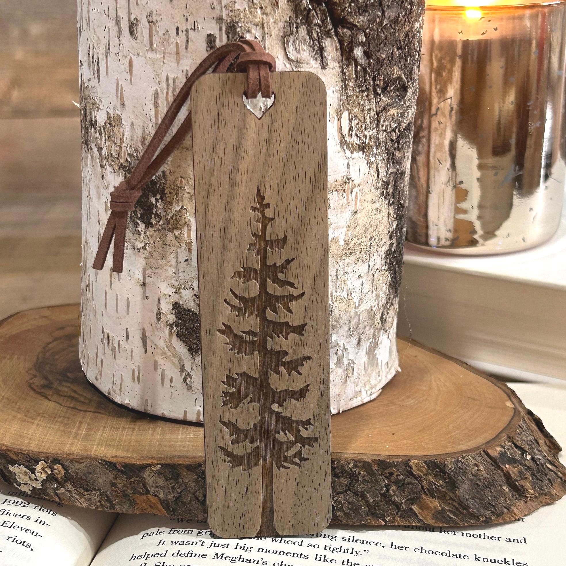 Personalized Wooden Bookmark - Pine Tree Engraved
